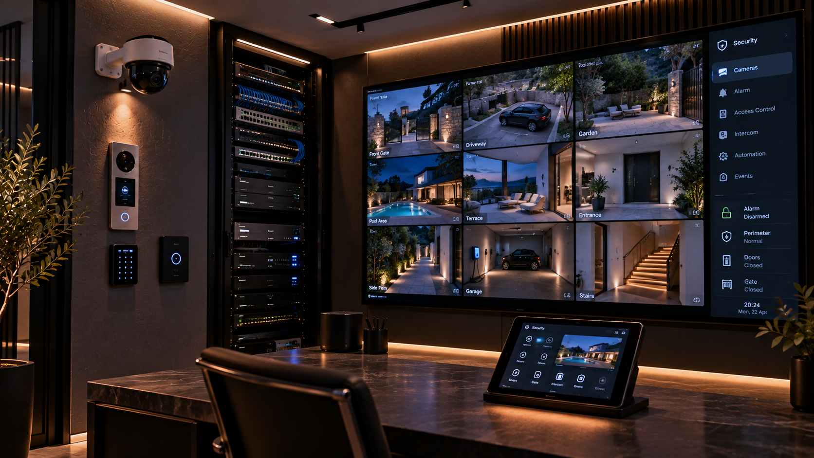 Integrated CCTV security and access control